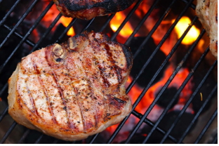 Grilled smoked pork chops.